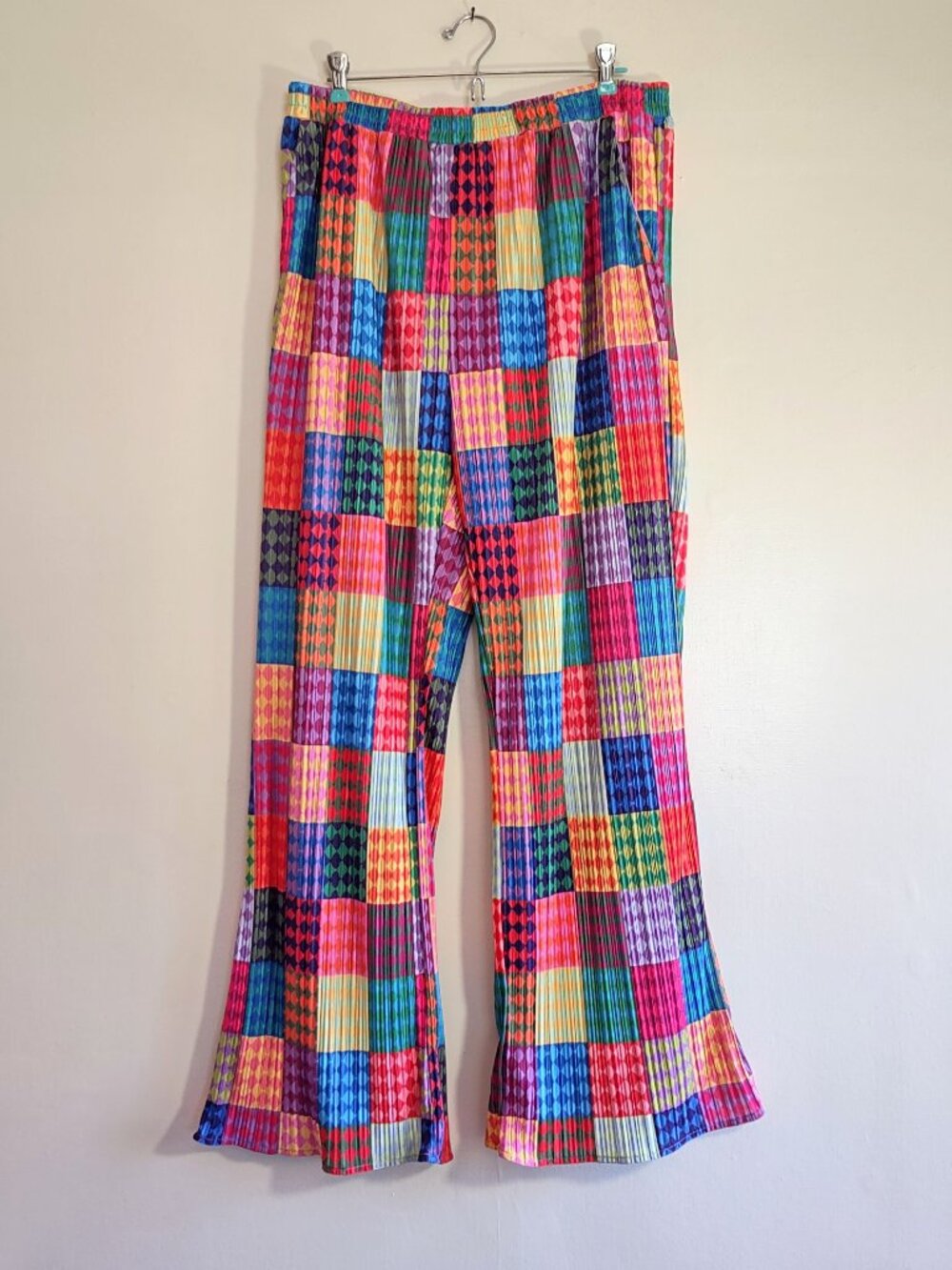 Dressed In Lala 'Fun House Wide Leg Pants Size Xlarge Patchwork Eclectic Boho